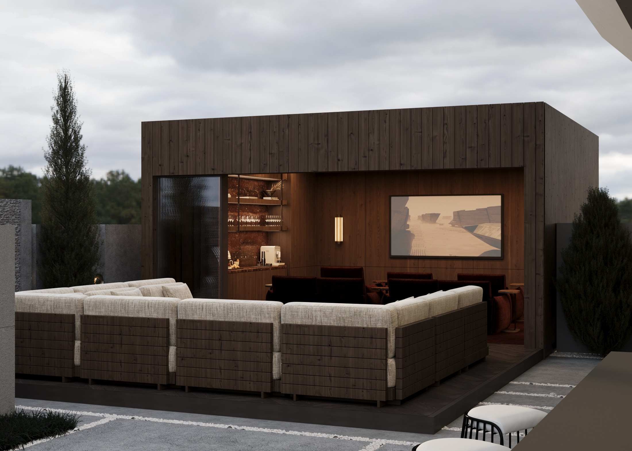 Luxury cinema pod main view