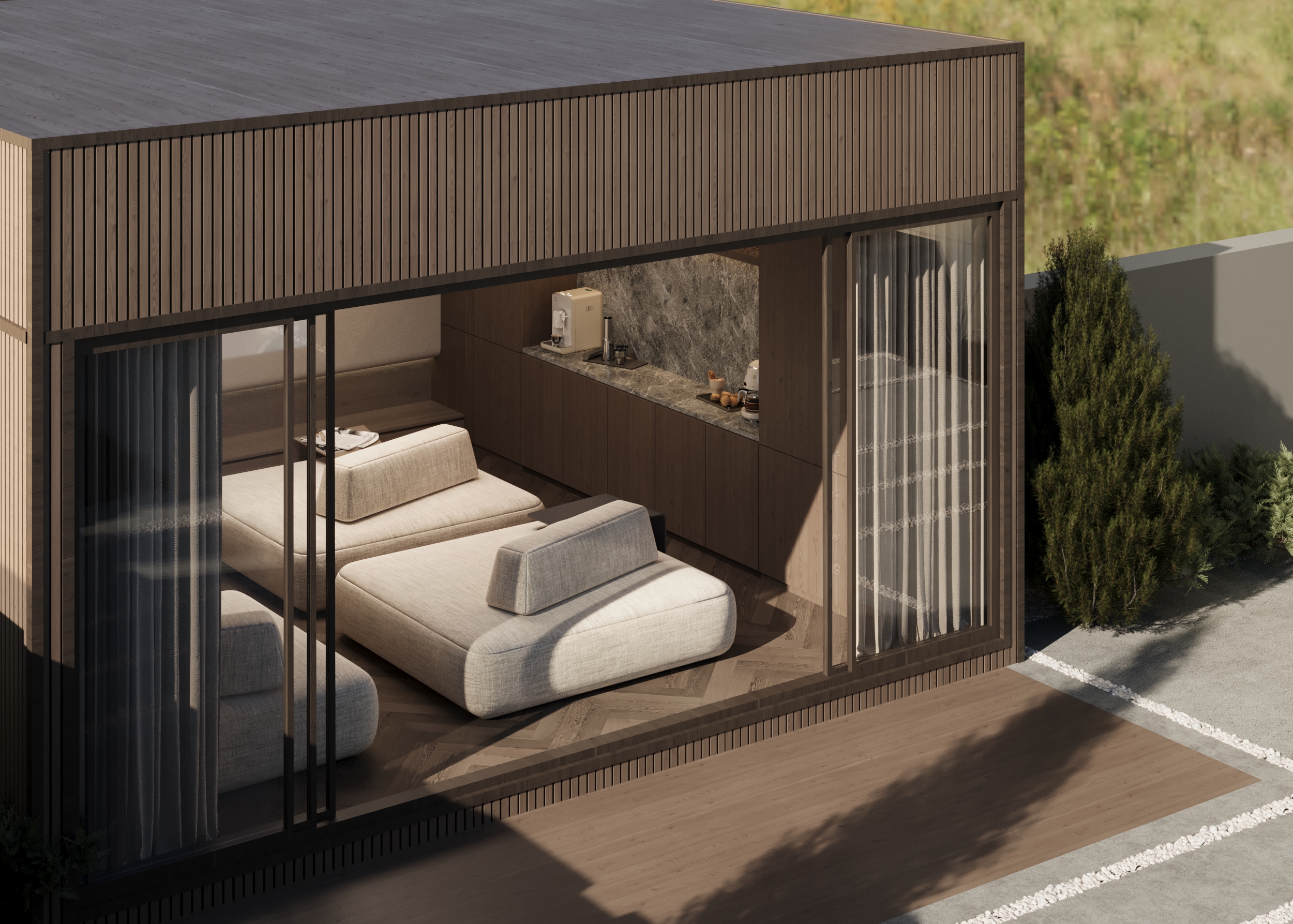 Cinema pod side view