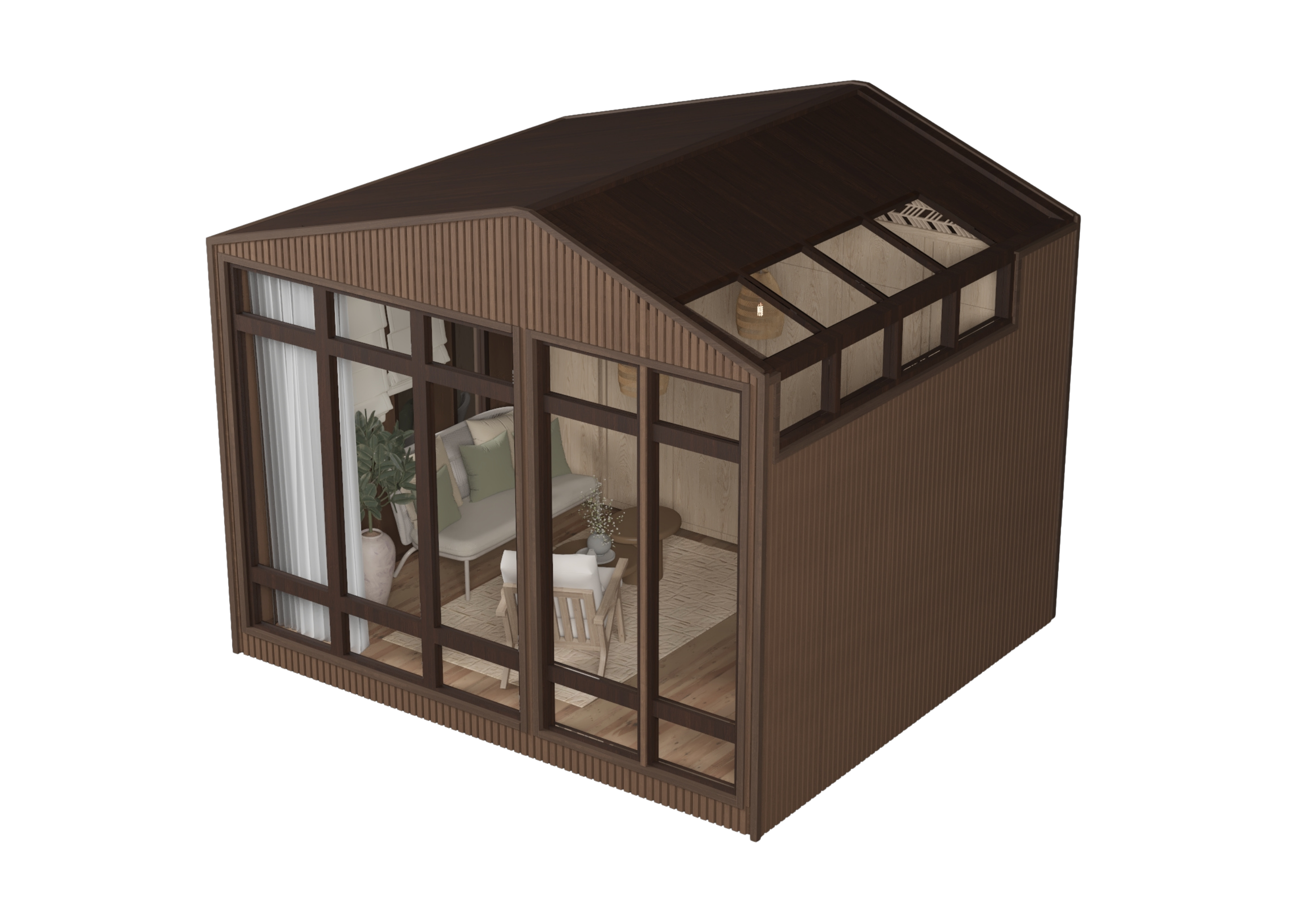 Customizable pod interior/exterior view